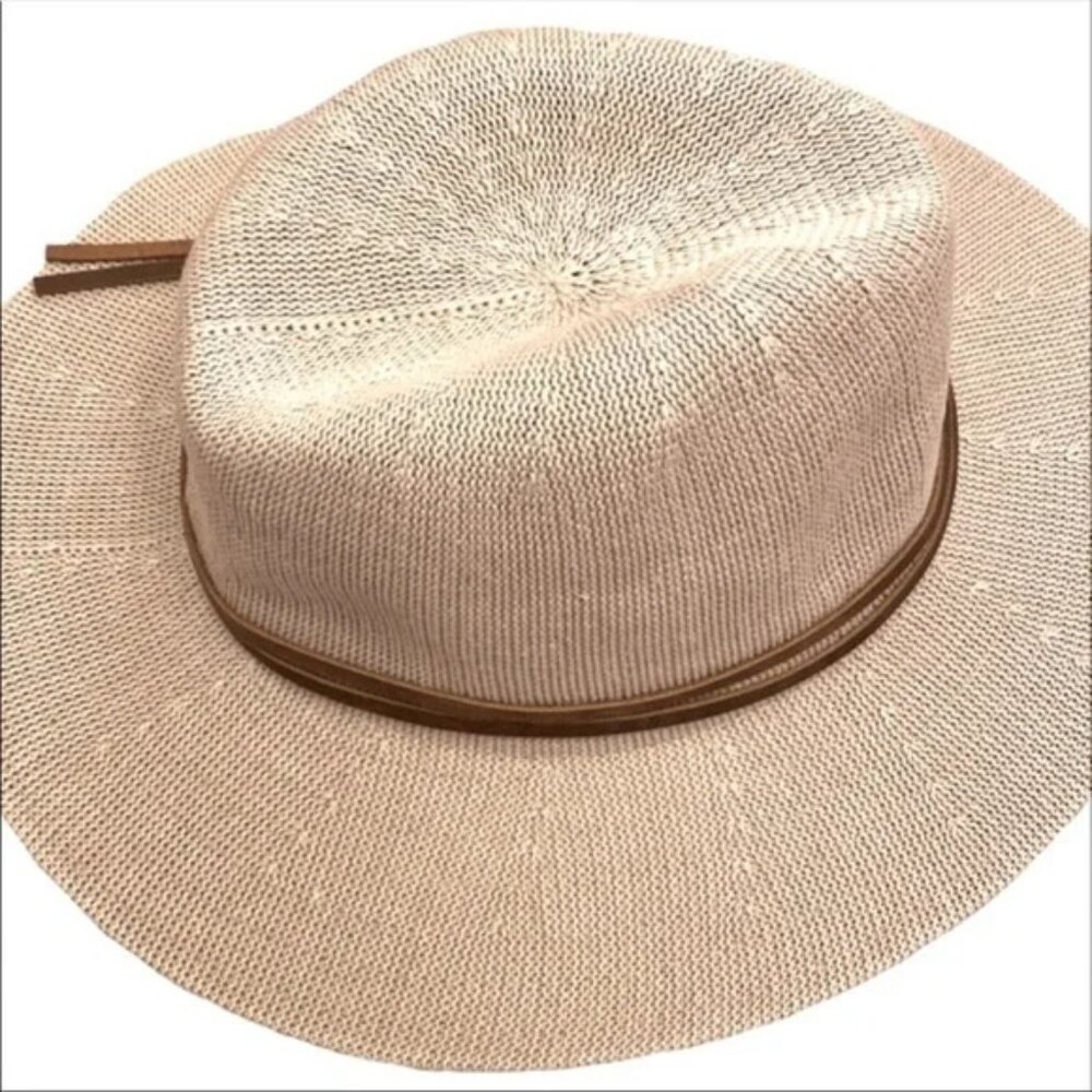 Anthropologie Carolina Trimmed Rancher Hat Nubby Flat Brim Natural NWOT Boho - Picture 4 of 6